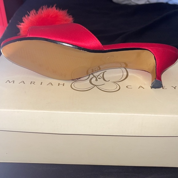 Never worn Mariah Carey satin kitten heels with box. Red. Size 7 1/2. - Picture 1 of 10